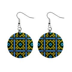 Rhombus In Squares Pattern 1  Button Earrings