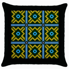 Rhombus In Squares Pattern Throw Pillow Case (black) by LalyLauraFLM