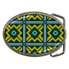 Rhombus In Squares Pattern Belt Buckle