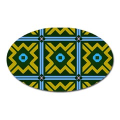 Rhombus In Squares Pattern Magnet (oval) by LalyLauraFLM