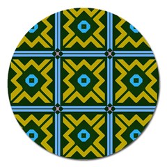 Rhombus In Squares Pattern Magnet 5  (round)