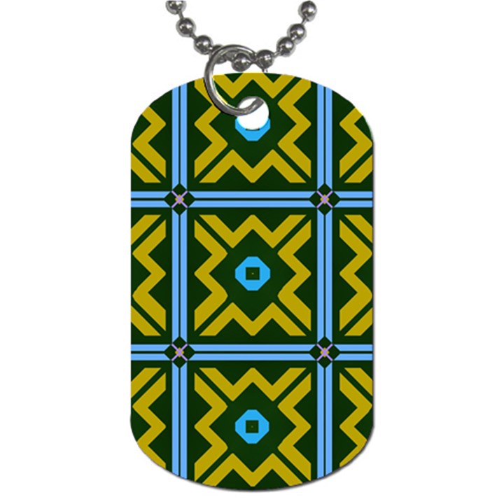 Rhombus in squares pattern Dog Tag (One Side)