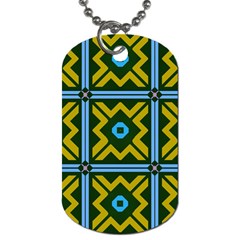 Rhombus In Squares Pattern Dog Tag (two Sides) by LalyLauraFLM