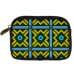 Rhombus In Squares Pattern Digital Camera Leather Case by LalyLauraFLM