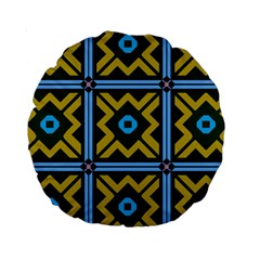 Rhombus In Squares Pattern Standard 15  Premium Round Cushion 