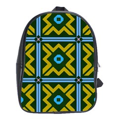 Rhombus In Squares Pattern School Bag (xl)