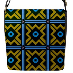 Rhombus In Squares Pattern Flap Closure Messenger Bag (s)