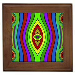 Colorful Symmetric Shapes Framed Tile by LalyLauraFLM