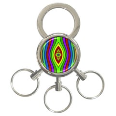 Colorful Symmetric Shapes 3-ring Key Chain