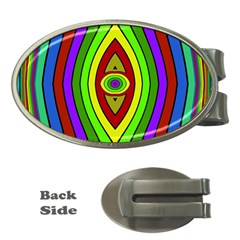 Colorful Symmetric Shapes Money Clip (oval)