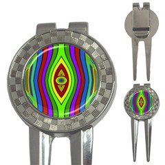 Colorful Symmetric Shapes 3-in-1 Golf Divot