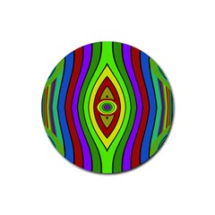 Colorful Symmetric Shapes Rubber Round Coaster (4 Pack)