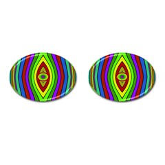 Colorful Symmetric Shapes Cufflinks (oval) by LalyLauraFLM