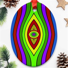 Colorful Symmetric Shapes Oval Ornament (two Sides)