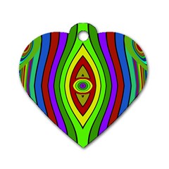 Colorful Symmetric Shapes Dog Tag Heart (one Side)