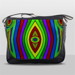 Colorful Symmetric Shapes Messenger Bag by LalyLauraFLM