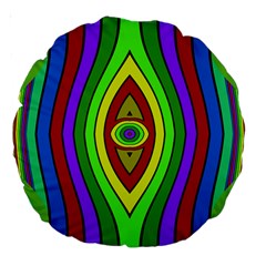 Colorful Symmetric Shapes Large 18  Premium Round Cushion 