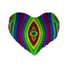 Colorful Symmetric Shapes Standard 16  Premium Heart Shape Cushion 