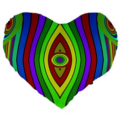 Colorful Symmetric Shapes Large 19  Premium Heart Shape Cushion