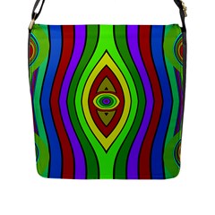 Colorful Symmetric Shapes Flap Closure Messenger Bag (l)