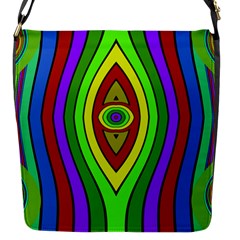 Colorful Symmetric Shapes Flap Closure Messenger Bag (s)