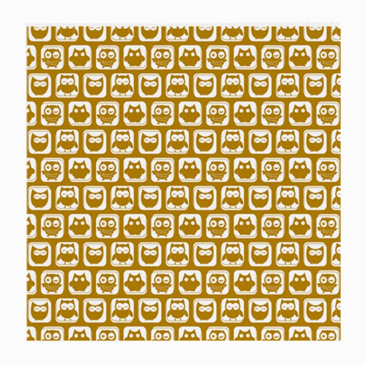 Olive And White Owl Pattern Medium Glasses Cloth (2-Side)