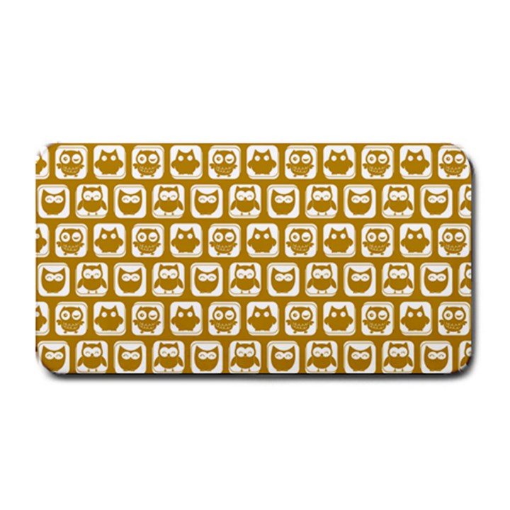 Olive And White Owl Pattern Medium Bar Mats