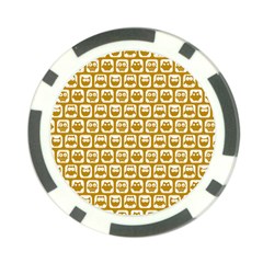 Olive And White Owl Pattern Poker Chip Card Guards