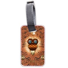 Steampunk, Funny Owl With Clicks And Gears Luggage Tags (two Sides) by FantasyWorld7