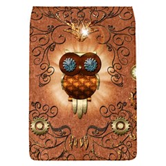 Steampunk, Funny Owl With Clicks And Gears Flap Covers (s)  by FantasyWorld7