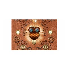 Steampunk, Funny Owl With Clicks And Gears Satin Wrap by FantasyWorld7