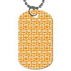 Yellow And White Owl Pattern Dog Tag (one Side) by GardenOfOphir