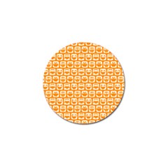 Yellow And White Owl Pattern Golf Ball Marker (4 Pack)