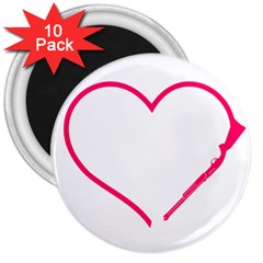 Customizable Shotgun Heart 3  Magnets (10 Pack)  by CraftyLittleNodes