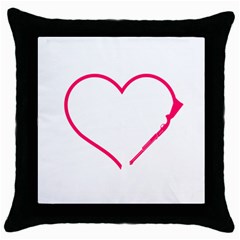 Customizable Shotgun Heart Throw Pillow Cases (black)