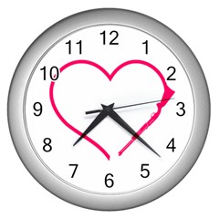 Customizable Shotgun Heart Wall Clocks (silver) 