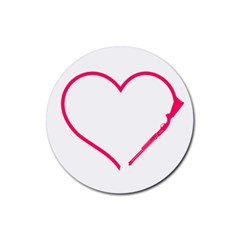 Customizable Shotgun Heart Rubber Coaster (round)  by CraftyLittleNodes