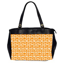 Yellow And White Owl Pattern Office Handbags (2 Sides)  by GardenOfOphir