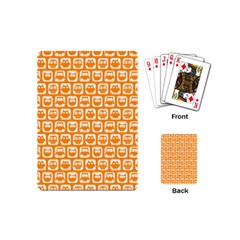 Yellow And White Owl Pattern Playing Cards (mini) 