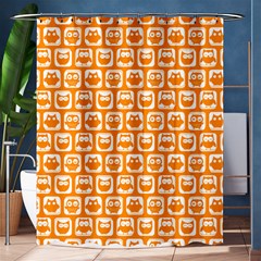 Yellow And White Owl Pattern Shower Curtain 60  X 72  (medium) 