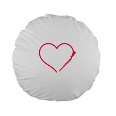 Customizable Shotgun Heart Standard 15  Premium Round Cushions