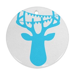 Party Deer With Bunting Ornament (round) 