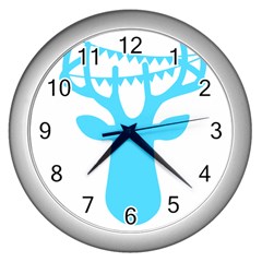 Party Deer With Bunting Wall Clocks (silver)  by CraftyLittleNodes