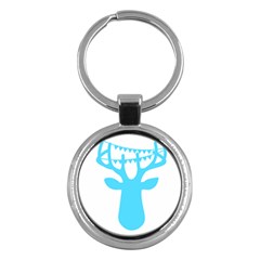 Party Deer With Bunting Key Chains (round) 