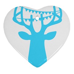 Party Deer With Bunting Heart Ornament (2 Sides)