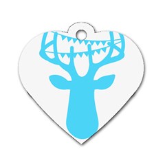 Party Deer With Bunting Dog Tag Heart (one Side) by CraftyLittleNodes