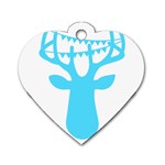 Party Deer With Bunting Dog Tag Heart (Two Sides) Front