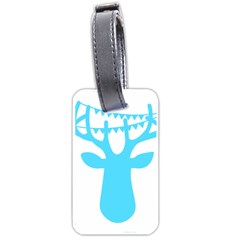 Party Deer With Bunting Luggage Tags (one Side) 