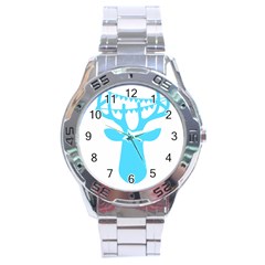 Party Deer With Bunting Stainless Steel Men s Watch