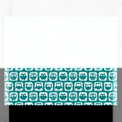 Teal And White Owl Pattern Rectangular Jigsaw Puzzl